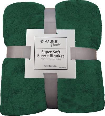 Malinsi® Fleece Deken - Donker Groen - Dekentje - Plaid - 150 x 200 - Fleecedeken - Bankhoes Sprei - Woondeken Bedsprei