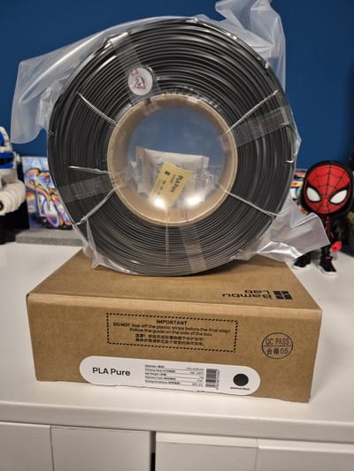 Bambu Lab PLA Pure - Absolute Black (Zwart) - 3D Printer Filament - 1.75mm - 1kg - Premium Matte Refill