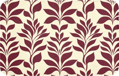 WC mat 80x50 cm - Antislip - Abstract - Bladeren - Burgundy - Toiletmat - Vloermat - Douchemat - Toilet tapijt - Toiletmatten