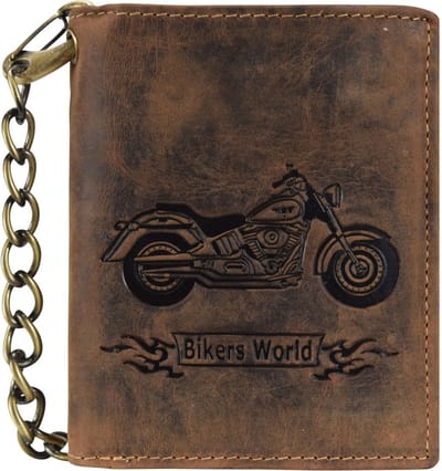 GREENBURRY portemonnee Vintage Wallet With Chain Brown Bike bruine