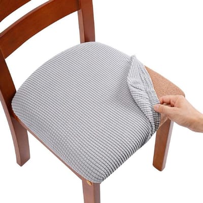 Universele T -Jacquard Stoelhoes Stretch Jacquard Stoelhoezen Voor Eetkamer Bruiloft Hotel Huisdecoratie Elastische Zitbeschermers 1 Piece gray
