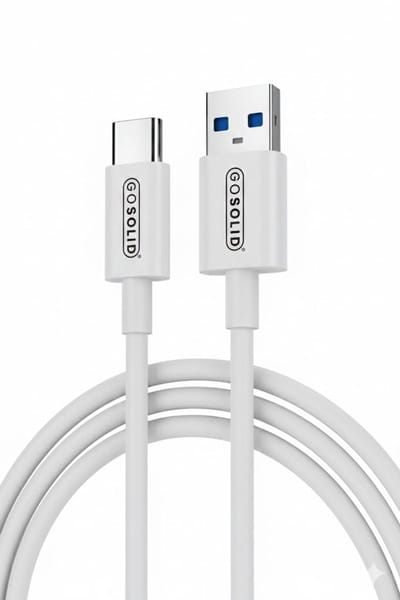 GO SOLID! ® USB A naar USB C kabel - 1 Meter Oplaadkabel Geschikt voor o.a. Samsung, iPhone 15, 16 en 17 - Wit