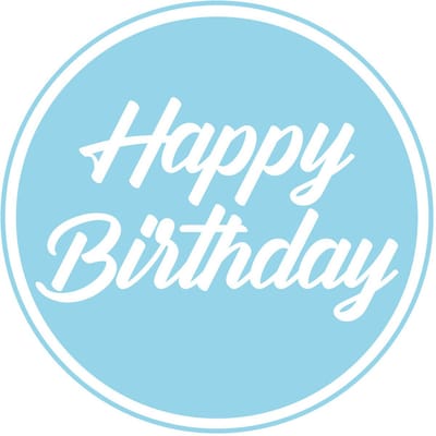 50x stuks bierviltjes/onderzetters Happy Birthday licht blauw 10 cm - Verjaardag versieringen blauw