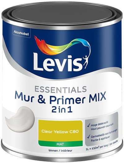 Levis - Essentials Mur & Primer Mix - Clear Yellow C80 - Mengverf - 1 L