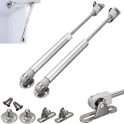 PolkaHome 2 x Gasveer Set voor Meubels - 100 Nm (10 kg) Drukveer voor Deuren en Kasten - Eenvoudige Montage - Duurzaam Metaal - Rode Kleur