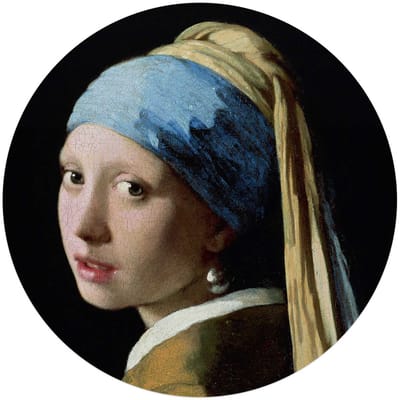 Glasschilderij Vermeer - Meisje met de parel - Ø 70 - Glas - REINDERS