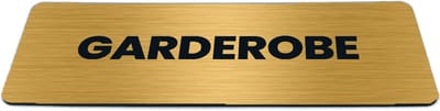 Deurbordje Goud-look met tekst garderobe - Formaat 150 x 50 mm x 1,6 mm - Zelfklevend | Luxe uitstraling | Geborstelde Gouden toplaag | Gratis Verzending | Decoporta