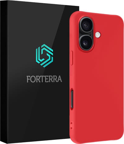 Hoesje Geschikt voor Apple iPhone 16 - Sterk & Shockproof - Siliconen Case - Hoes Cover - Rood