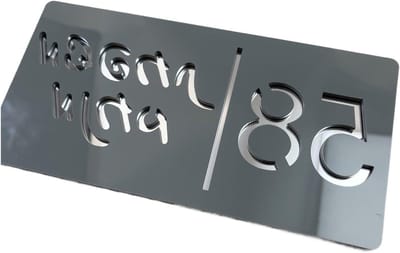 1 St 3D Familie Borden Acryl Huisnummer Teken Plaat Adres Naam Plaque for Outdoor(Grey Silver,28X15CM)