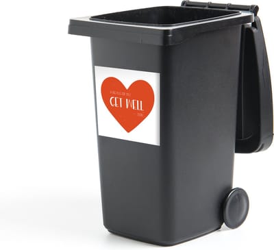 Container sticker Beterschap - Spreuken - Rood - Knuffel - 40x40 cm - Kliko sticker