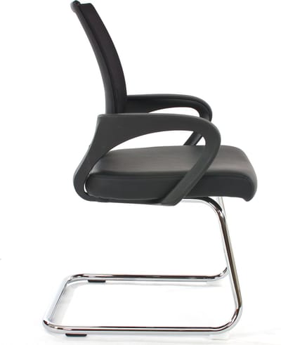 Set van 2 vergaderstoelen Ancona, bezoekersstoel, kunstleer MVG-gecertificeerd ~ zwart