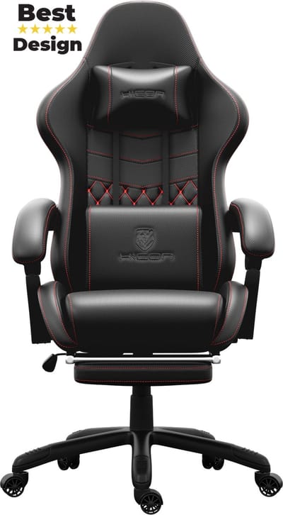 HICON® Kaiser Gamestoel - Bureaustoel - Ergonomische bureaustoel - Volwassenen - Verstelbaar - Zwart
