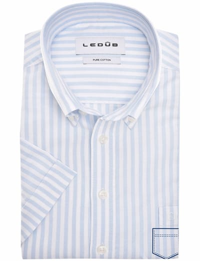 overhemd korte mouw Ledub Modern Fit New lichtblauw