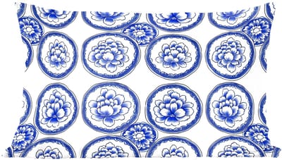 Sierkussens - Kussentjes Woonkamer - 60x40 cm - Cirkels - Bloemen - Blauw