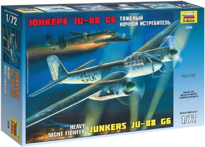 Schaalmodel Bouwpakket Duitse Nachtjager Junkers JU-88G6 Tweede Wereldoorlog 1:72
