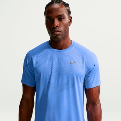 Nike Dri-FIT ADV hardlooptop met korte mouwen voor heren Stride - Blauw- Heren, Blauw M