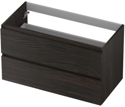 INK - Onderkast 2 Laden Greeploos met Houten Keerlijst - 900x450x520 Mm - Intens Eiken