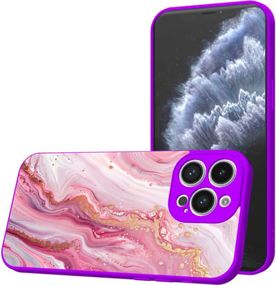 Smartphonica Telefoonhoesje Geschikt voor iPhone 11 Pro met Roze Marmer opdruk - TPU Back Cover Case Rosé Marble Design - Paars geschikt voor iPhone 11 Pro