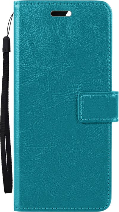 Hoes - Met Pasjeshouder - Geschikt voor Samsung Galaxy A15 - Luxe Bookcase Portemonee - Flip Case - Kunstleer Book Case - Flipcase - Book Cover - Walletcase - PortemonneeHoes - Turquoise