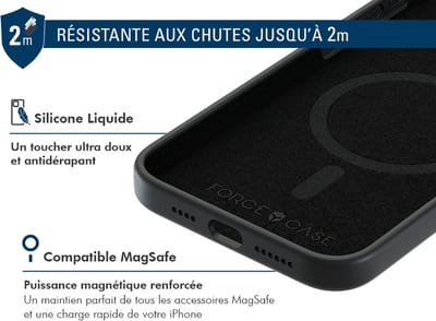 Force Case, Hoesje geschikt voor Apple iPhone 16 Pro - Ultra-Versterkt Siliconen MagSafe Compatibel, Zwart