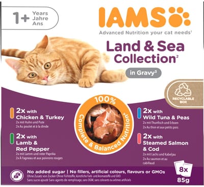 IAMS Delights Adult Land & Sea Gravy Multipack - 8 x 85 gr