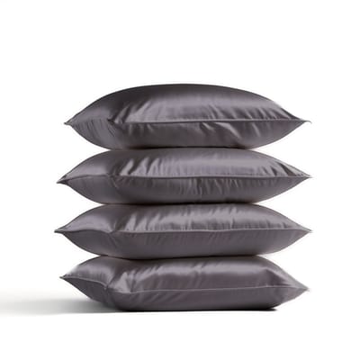 4x Zijden Kussensloop 50x70cm Antraciet Hotelsluiting 19 Momme - Kussensloop set - Luxe Silk Kussensloop 100% moerbei zijde - Zijde kussensloop - Silk Heaven - 50x70cm / Hotelsluiting