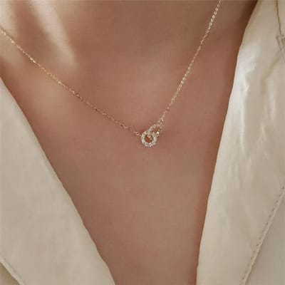 Koreaanse Exquise Pavé Kristal Geometrie S925 Sterling Zilveren Hanger Ketting Dames Mode Bedel Party Sieraden