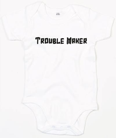 Rompertje Troublemaker-Wit-6-12 Maanden
