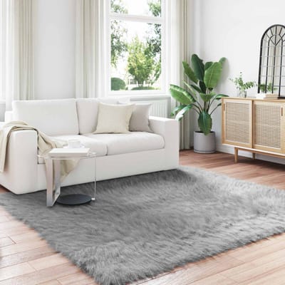 vidaXL - Tapijt - van - imitatie - schapenvacht - TAFALLA - Grijs - 200 - x - 200 - cm