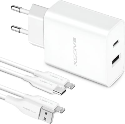 Oplader met geschikt voor iPhone Kabels 1 Meter - Geschikt voor Apple Lightning, iPad, AirPods en iPhone 14 en ouder