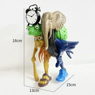 Tungtungsahur Sahur Figuur Tralalero Tralala Speelgoed Italiaans Hersenkronkel Figuur Monster Fusie Editie Cartoon Model Ornament Cadeaus beige