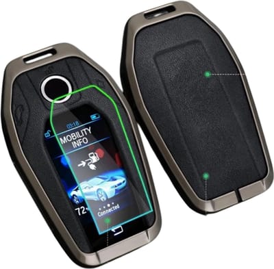 Zink Legering Auto Sleutel Hoes Geschikt Voor BMW G05 X 5 G30 G12 G11 G32 G31 5 7 Series I8 I12 I15 G01 X3 G02 G07 Slimme Luxe Accessoire Led Display Zwart