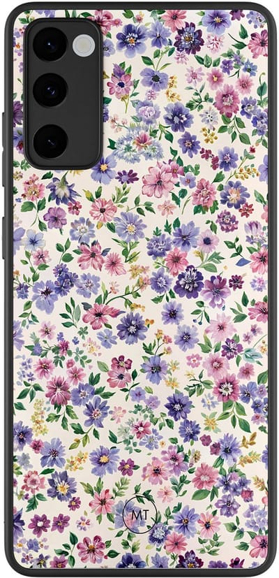 Hoesje geschikt voor Samsung Galaxy S20 FE - Paarse bloemen - TPU Hard Case Backcover - Paars - Mooie Telefoonhoesjes