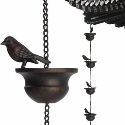 Regenketting voor Dakgoot - Metaal - 19 meter - Vogeldecoratie - voor Tuin & Balkon