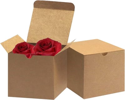 Geschenkdozen Kraftpapier - Bruine Doosjes - Verpakken en Presenteren - 100% Gerecycled Materiaal - 10x10x10 cm - Bruin