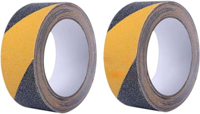2 Stuks Antislip Veiligheid Grip Tape – Antislip Tape voor Trappen en Vloeren, Antislip Tape voor Loopvlakken, Waarschuwings Tape voor Gevaarlijke Zones, Geschikt voor Binnen en Buiten Gebruik – 5 cm x 5 m
