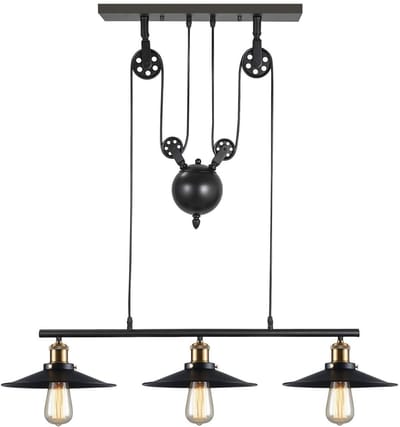 Industriële Hanglamp Vintage Slaapkamer E27 Kroonluchter 3 Lampen voor Woonkamer Keuken Café Zwart