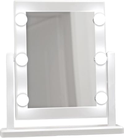 Make-up Spiegel - Verlichte Spiegel - Make-up Aanbrengen - 6 LED Verlichting - 28 x 36 cm - Zilver