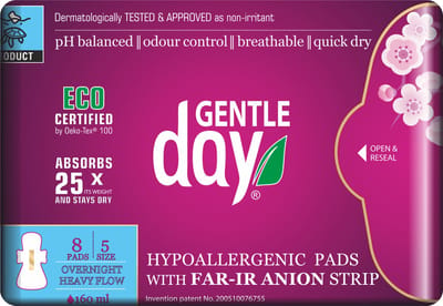 4 verpakkingen Gentle Day Nacht Maandverband - 8 stuks