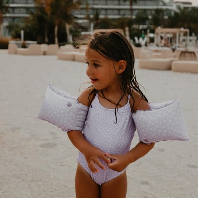 Swim Essentials - Zwembandjes met panterprint - Zwemvleugels - 15-30 kg - 2-6 jaar - PVC -Lila/wit
