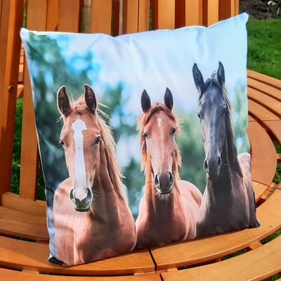 Buitenkussen paarden 45x45 cm - tuinkussen - paard - kussen