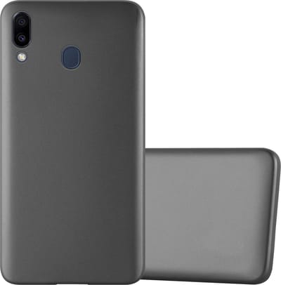 Cadorabo Hoesje geschikt voor Samsung Galaxy M20 in METALLIC GRIJS - Beschermhoes gemaakt van flexibel TPU silicone Case Cover