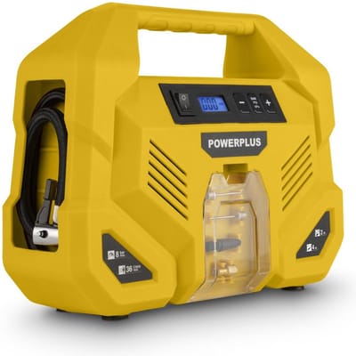 Powerplus Compressor POWX1707 - 12 V draagbare luchtpomp - 8 bar - 36.5 l/min - Auto, fiets, luchtmatras en ballen