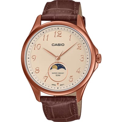 Casio Casio Collection MTP-M110RL-5AVER Horloge - Leer - Bruin - Ø 41 mm