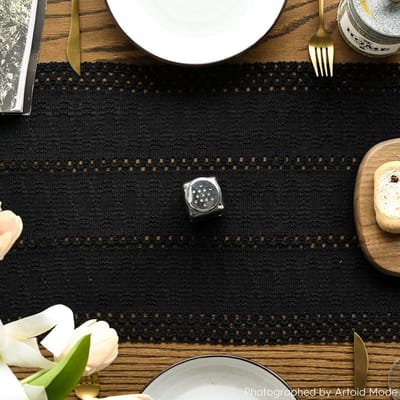 Dailygoods - Geweven Rustieke Tafelloper 30x183 cm voor Eettafel
