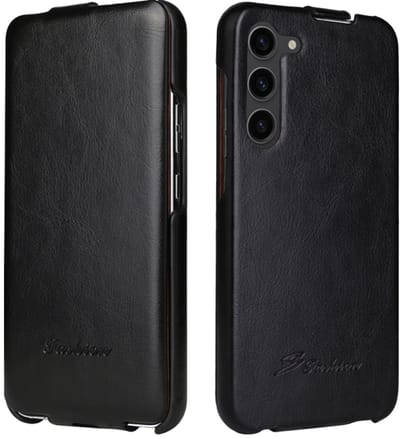 Voor Samsung Galaxy S24+ 5G Fierre Shann 64 textuur verticale flip PU lederen telefoonhoes (zwart)