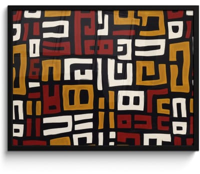 Poster in lijst - Fotolijst 70x50 cm - Posters - Abstract - Patroon - Rood - Posterlijst zwart - Decoratie - Wanddecoratie woonkamer - Muurdecoratie slaapkamer