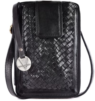 Echt Leren Kleine Crossbody Tas voor Dames – Telefoontasje met Verstelbare & Afneembare Schouderband