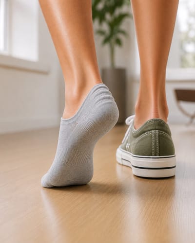 Norfolk Footies - Anti-slip Hak - 3 Paar Onzichtbare Sokken - 80% Katoen - 43-46 - Grijs - Footies Heren - Tokyo
