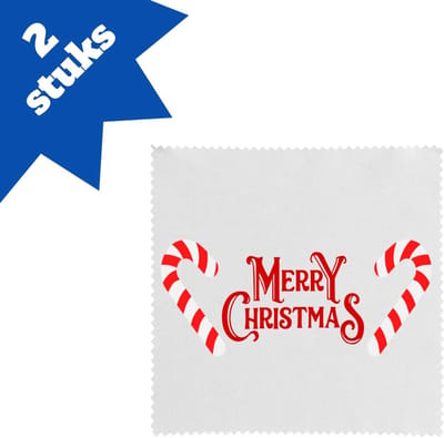 Akyol - kerst merry christmas brillendoekjes - Kerstmis - kerst beker - winter - kerst - christmas - kerst cadeau - 17,8 bij 17,8 cm - 2 stuks